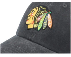 Chicago Blackhawks Raglan Bones Black Trucker - American Needle -American Needle 7986983840822 5