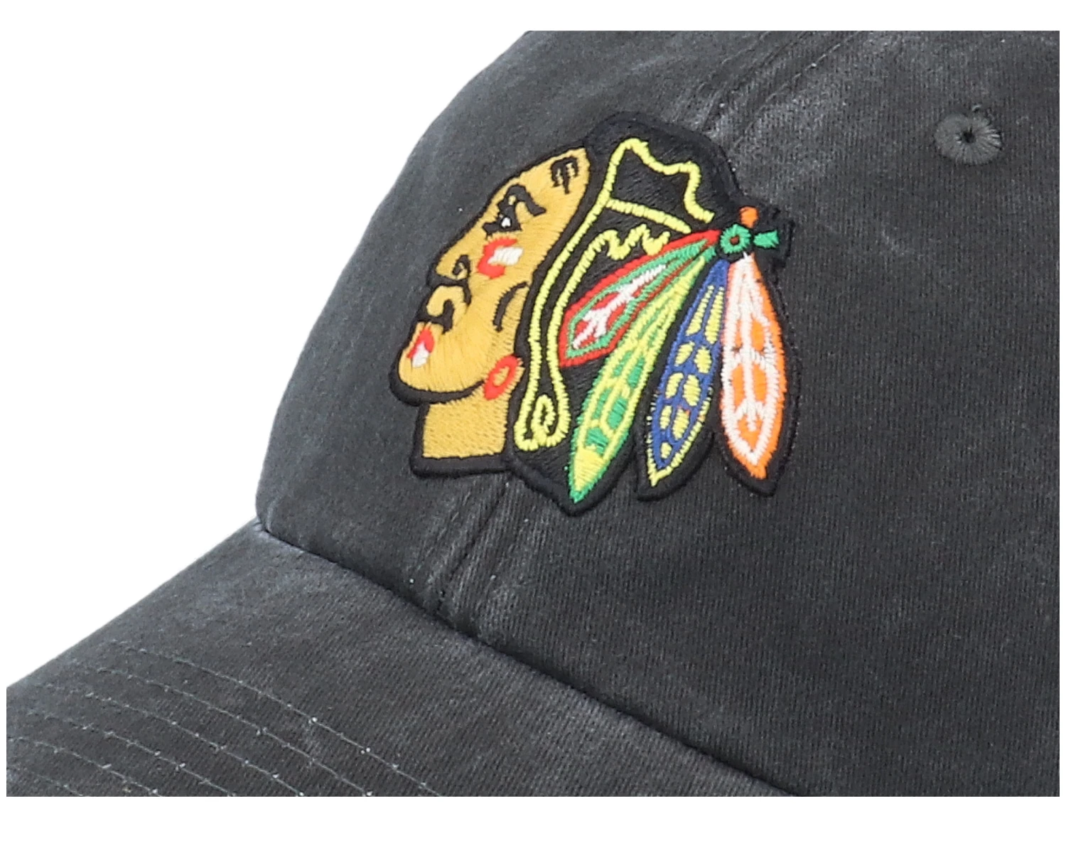 Chicago Blackhawks New Raglin Black Dad Cap - American Needle 5 Chicago Blackhawks New Raglin Black Dad Cap - American Needle - Image 5