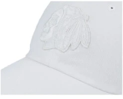 Chicago Blackhawks Blue Line Tonal Snow White Dad Cap - American Needle -American Needle 7986986339682 5