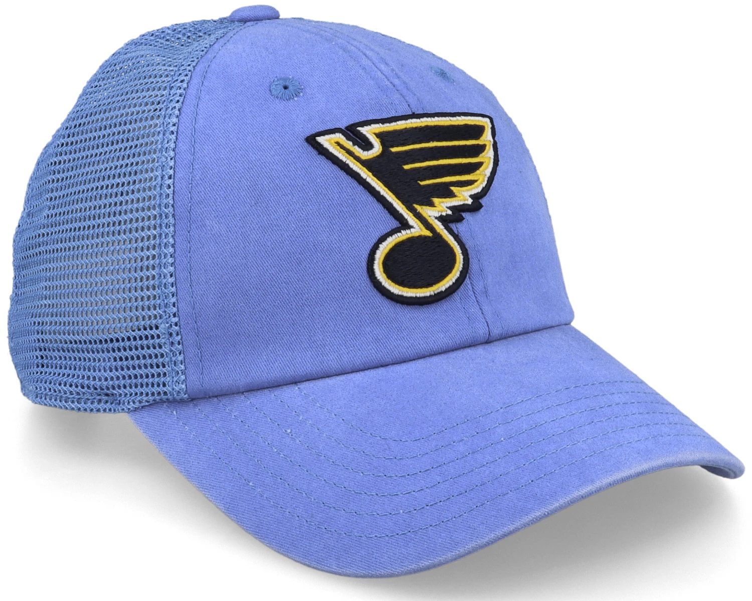 St. Louis Blues Raglan Bones Faded Blue Trucker - American Needle 2 St. Louis Blues Raglan Bones Faded Blue Trucker - American Needle - Image 2