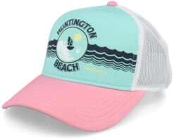 Huntington Beach Riptide Valin Seafoam/White/Pink Trucker - American Needle