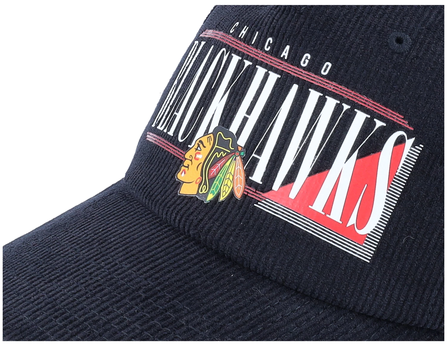Chicago Blackhawks Printed Cord Black Adjustable - American Needle 5 Chicago Blackhawks Printed Cord Black Adjustable - American Needle - Image 5