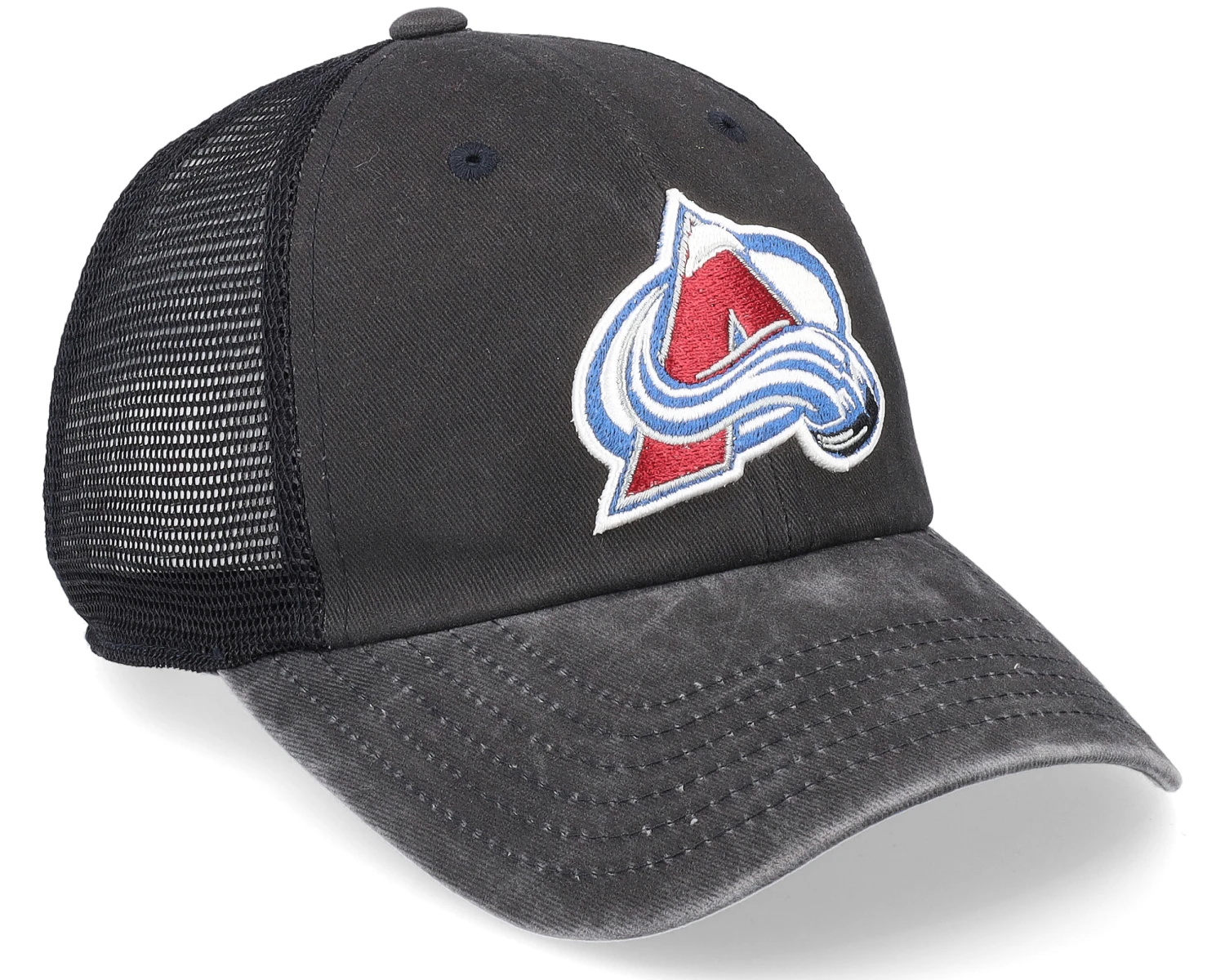 Colorado Avalanche Raglan Bones Black Trucker - American Needle 2 Colorado Avalanche Raglan Bones Black Trucker - American Needle - Image 2