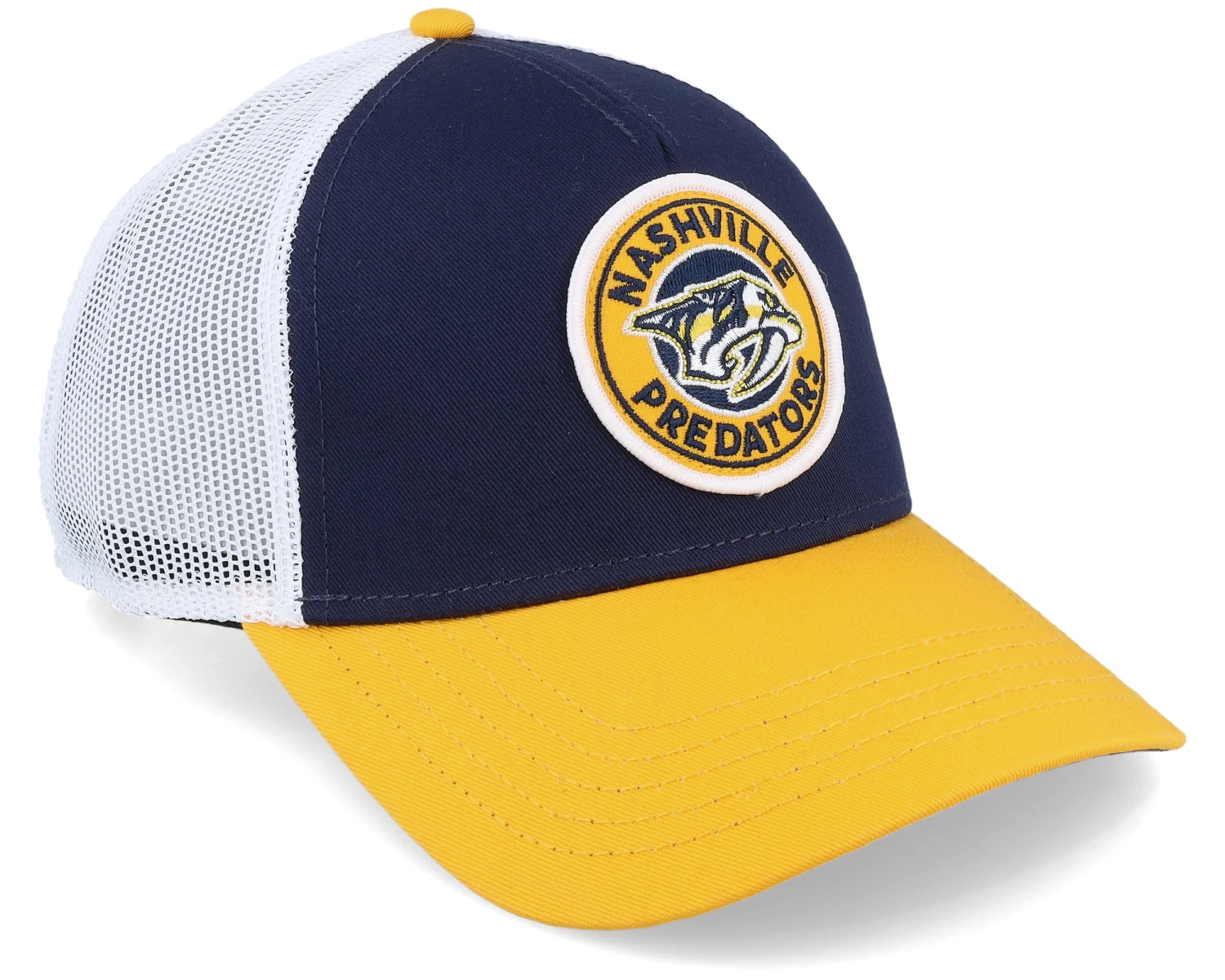 Nashville Predators Valin White/Navy/Gold Trucker - American Needle 2 Nashville Predators Valin White/Navy/Gold Trucker - American Needle - Image 2