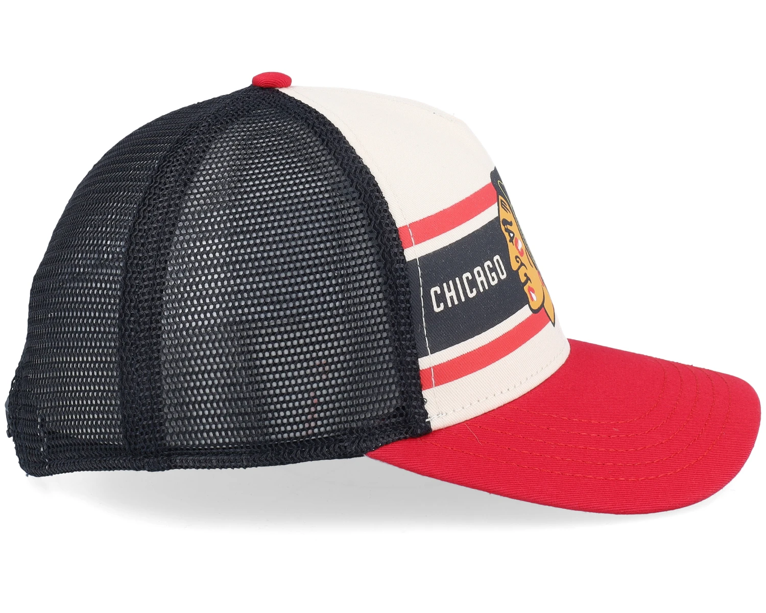 Chicago Blackhawks Sinclair Black/Ivory/Red Trucker - American Needle 4 Chicago Blackhawks Sinclair Black/Ivory/Red Trucker - American Needle - Image 4