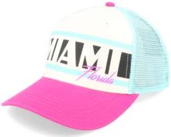 Miami Sinclair Ivory/Seafoam/Hot Pink Trucker - American Needle