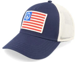 USA Peace Twill Valin Ptch Ivory Navy Trucker - American Needle