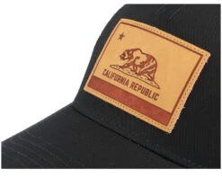 Calif Twill Valin Leather Patch Black Trucker - American Needle -American Needle 798698850587 6