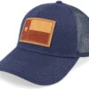 Texas Twill Valin Leather Ptch Navy Trucker - American Needle