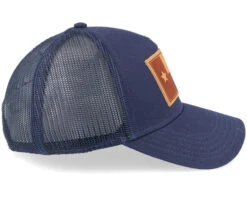 Texas Twill Valin Leather Ptch Navy Trucker - American Needle -American Needle 798698850594 4