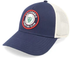 California Twill Valin Patch Ivory/Navy Trucker - American Needle