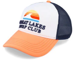 Great Lakes Riptide Valin White/Navy/Light Orange Trucker - American Needle