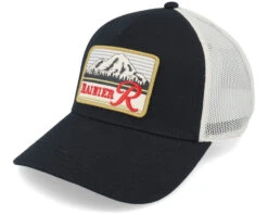 Rainier Twill Valin Ptch Black/Ivory Trucker - American Needle